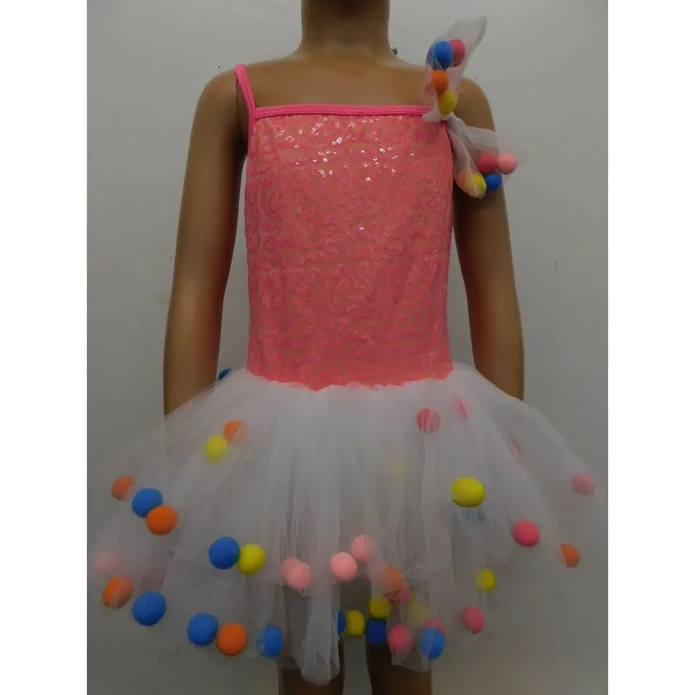Pre-Owned Dance Costume Small Child Pink Curtain Call E2005 Ballet Tap Dress Up